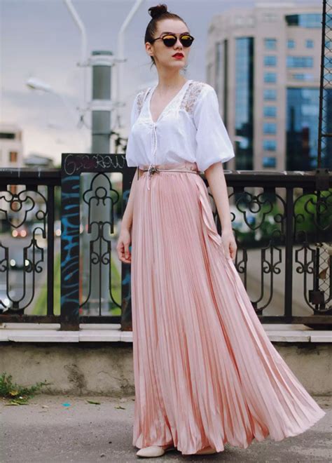 shirt with long skirt.